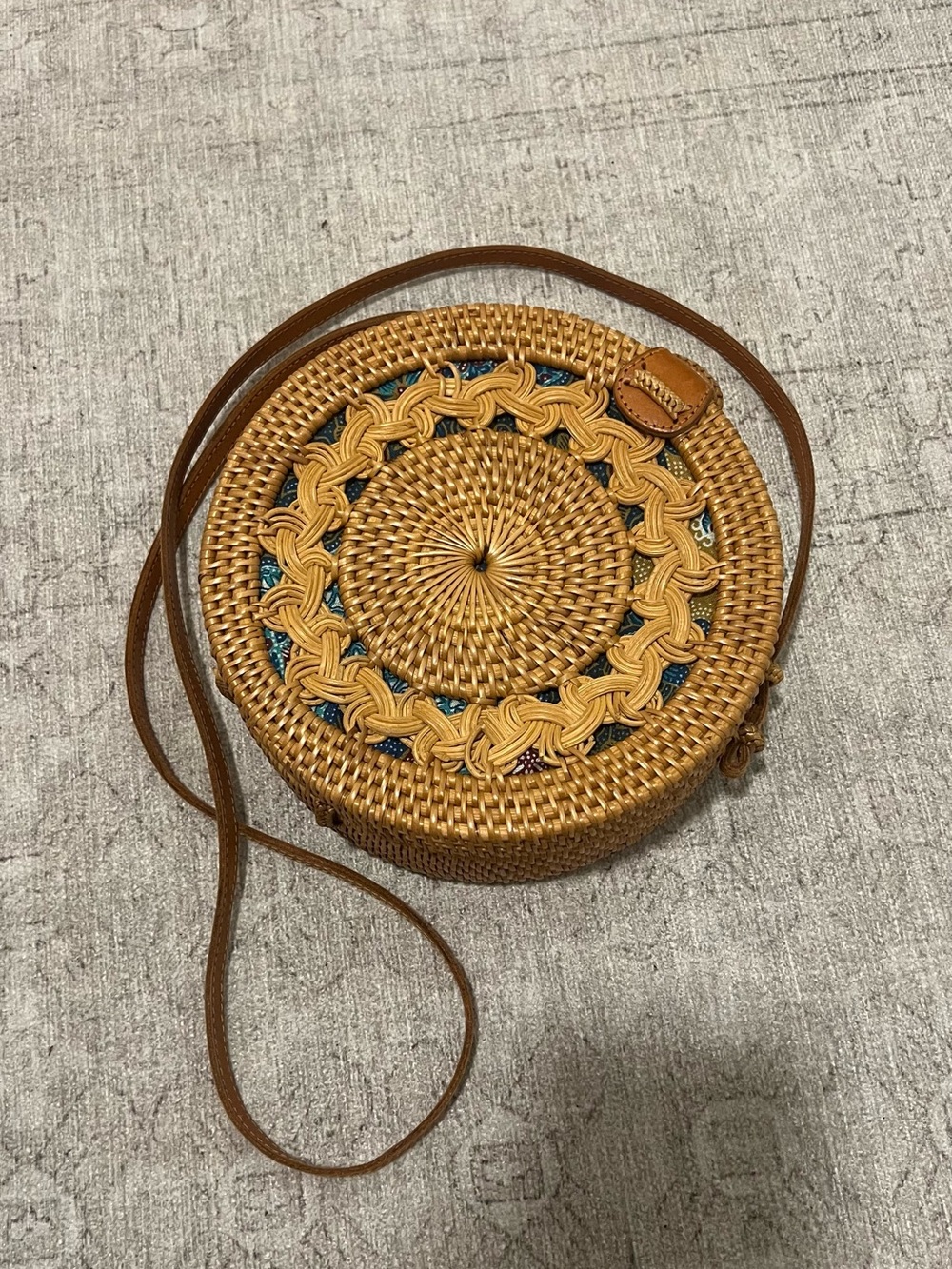 Handwoven Bali Round Rattan Ata Vine Crossbody Bag Boho
